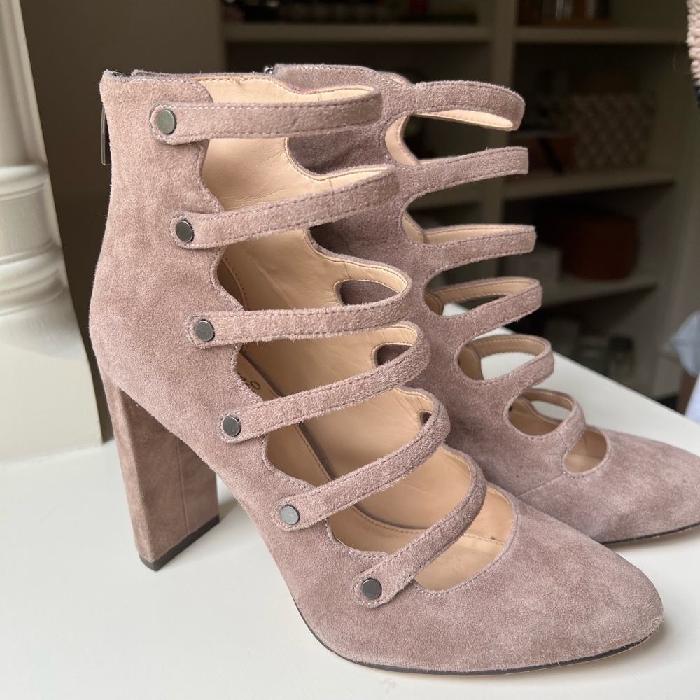 Vince Camuto Suede Strap Platform Heels